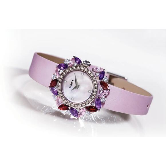 Stauer Other - Stauer Fleur de Amethyst Women's Watch Pink Band Authentic Stones